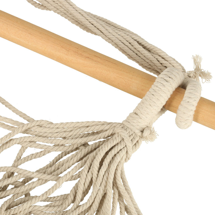 Brasiliansk stol med fodstøtte, hængegynge 130 cm beige