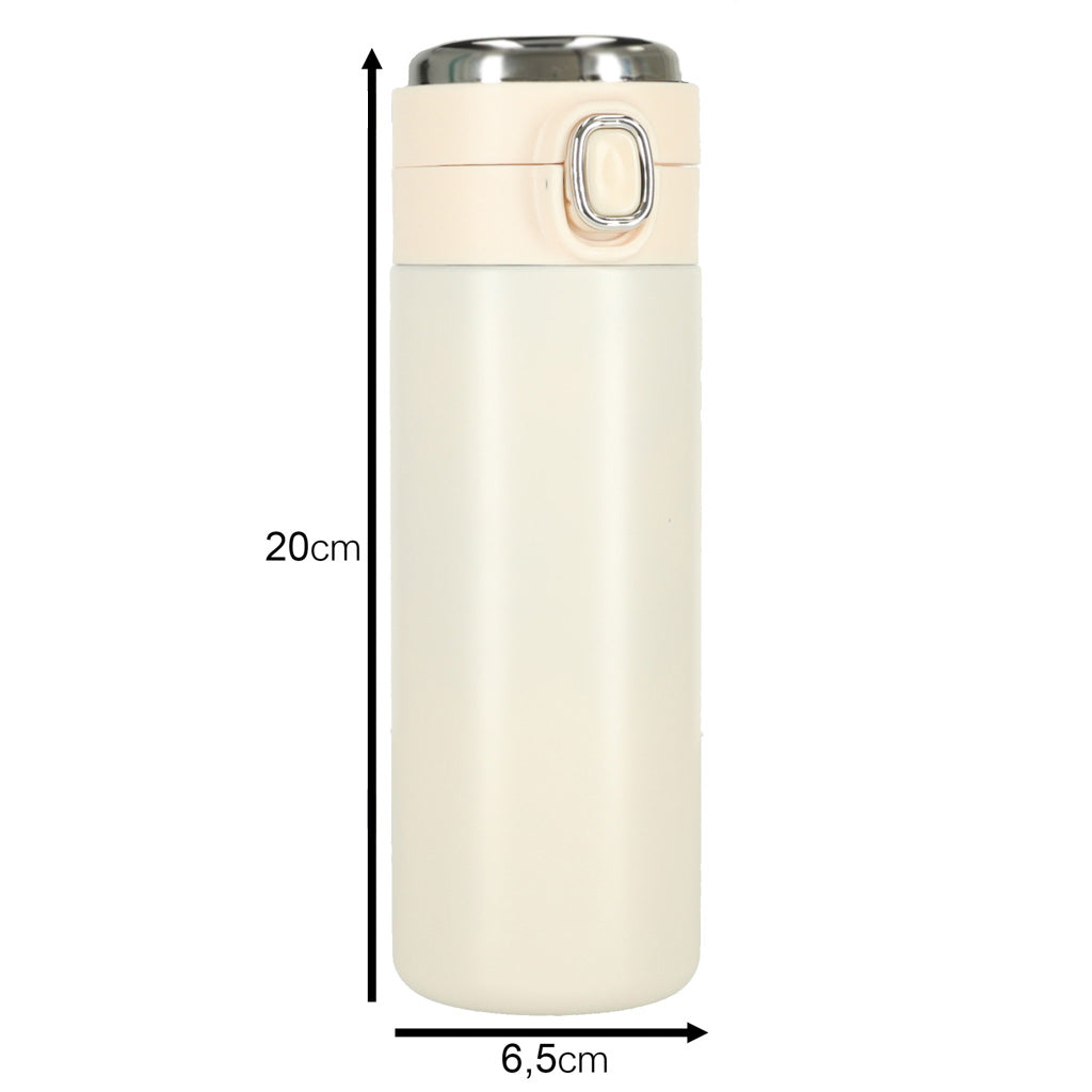 Termokrus med mundstykke LED termokande 420ml beige