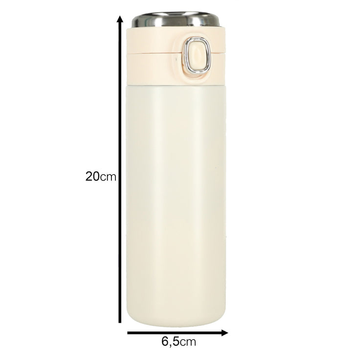 Termokrus med mundstykke LED termokande 420ml beige