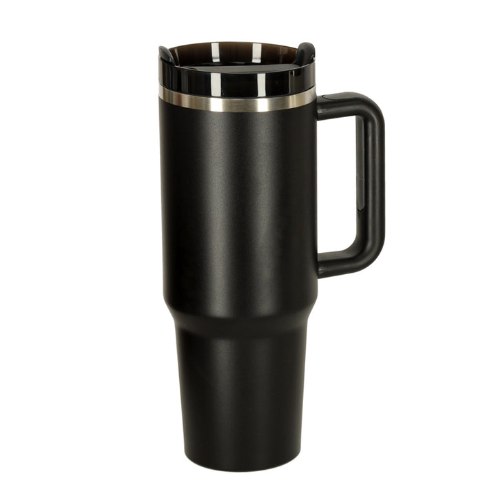 Termokrus med sugerør og hank termokande 1200ml sort