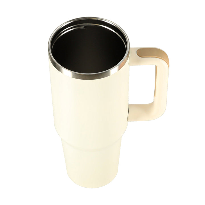 Termokrus med sugerør og hank termokande 1200ml creme