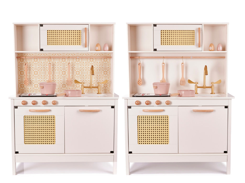 MDF retro trækøkken til børn med BOHO-tilbehør