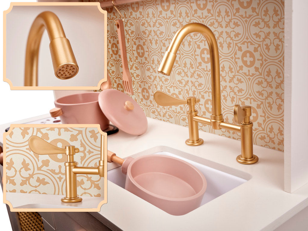 MDF retro trækøkken til børn med BOHO-tilbehør