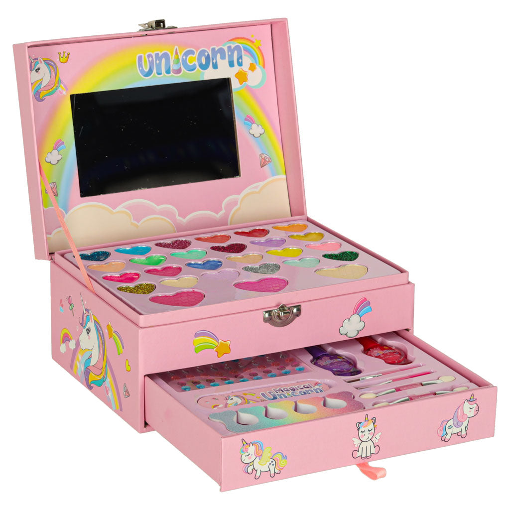 Trunk makeup og neglesæt makeup kosmetik skygger lak skuffer enhjørning