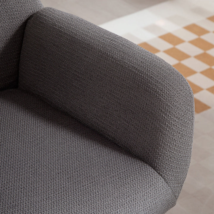 Moderne polstret spisebordsstol med høj ryg og tyk polstring, metalben, grå