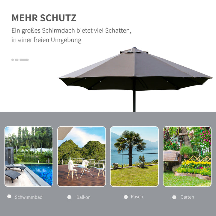 Oval parasol mørkegrå 440 x 260 cm