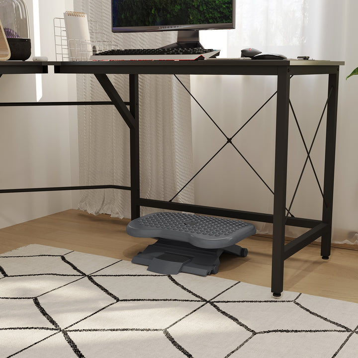 Fodstøtte, højdejusterbar, justerbar hældningsvinkel 46 cm x 35 cm x 11-17 cm, Grå
