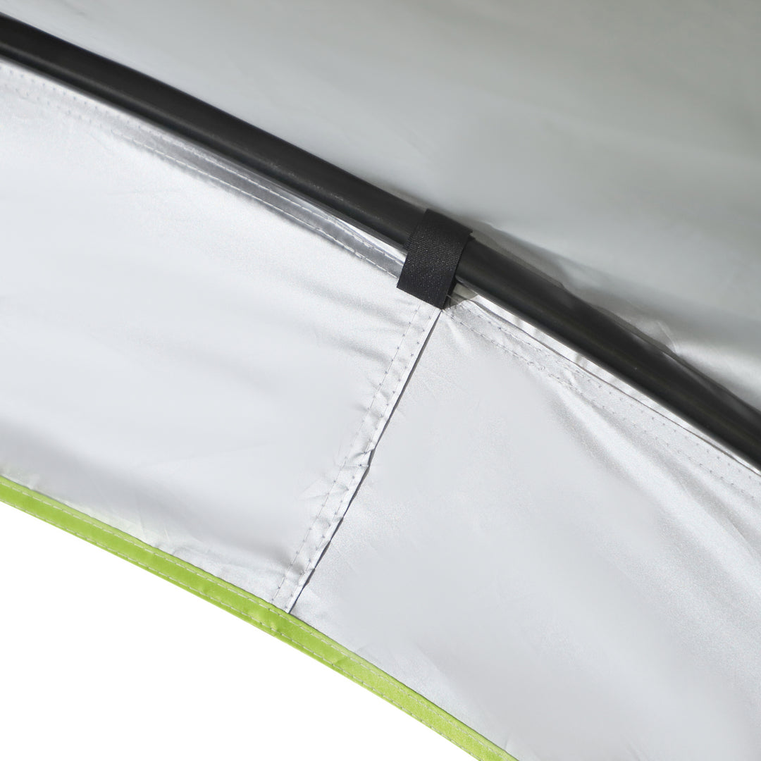 Garden pavilion havetelt marquee partytelt solbeskyttelse vejrbestandig metalstang + polyester cremehvid + blå 4 x 4 x 2,5 m