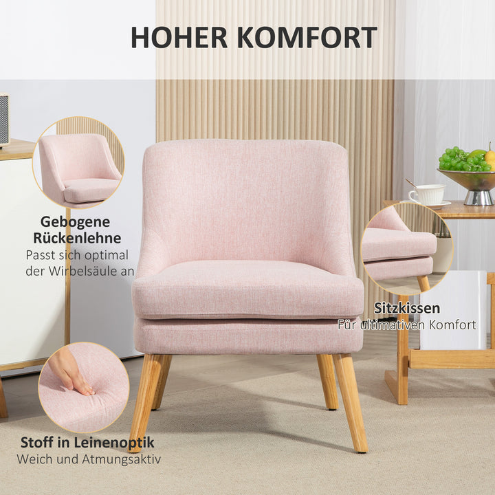 Skandinavisk accentstol, fløjl, 25d skum, hevea træben, beige, 63 x 69 x 79,5 cm