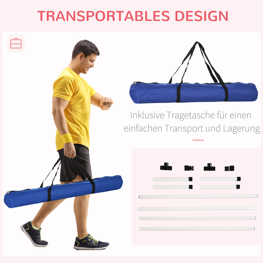 Agility set hunde 4-delt agilityudstyr til hundetræning plug-in forhindringssæt med 4 højdejusterbare forhindringer bæretaske koordinationstræning agilitysæt til spil træning