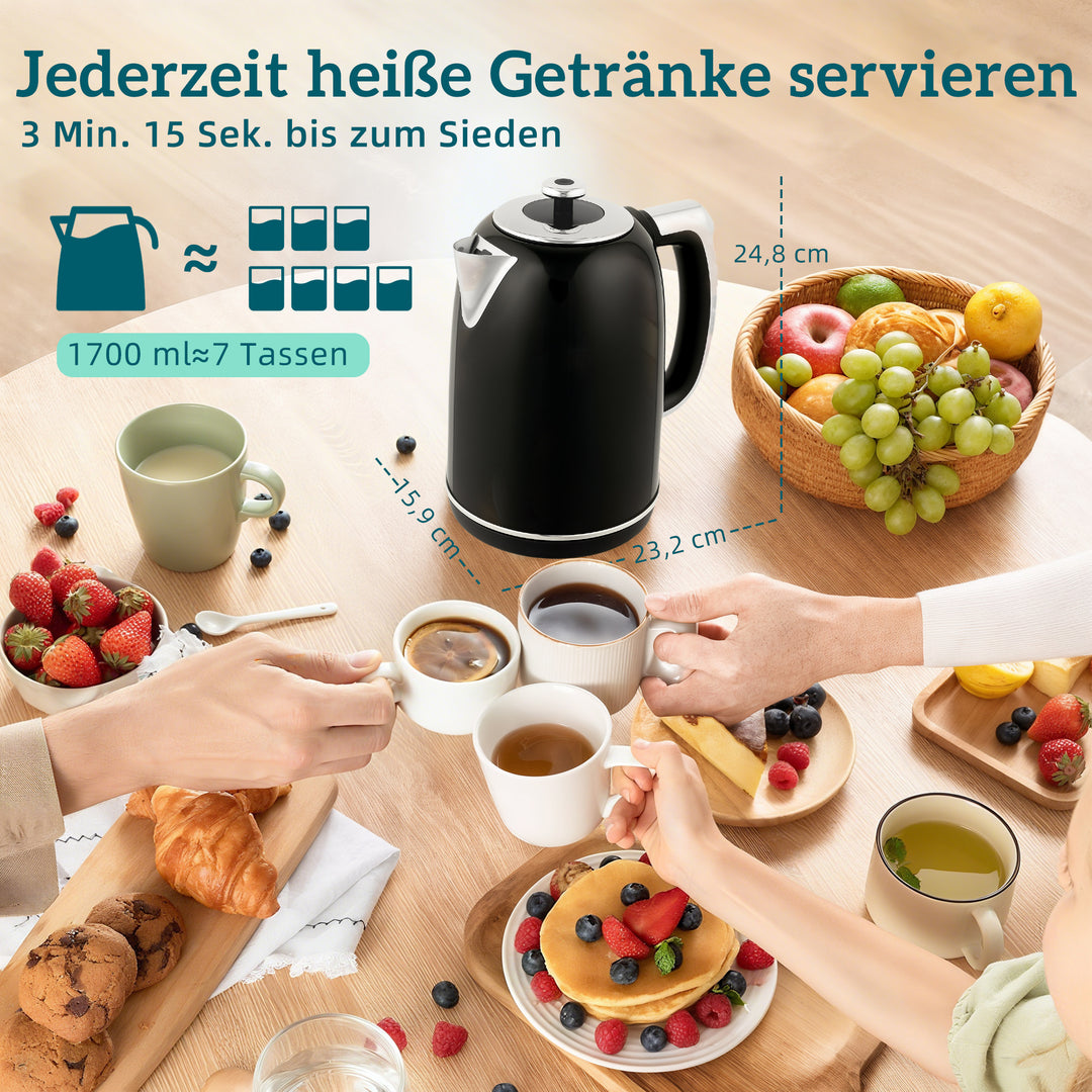 Kedeltoastersæt med 2 skiver brødrister, sort