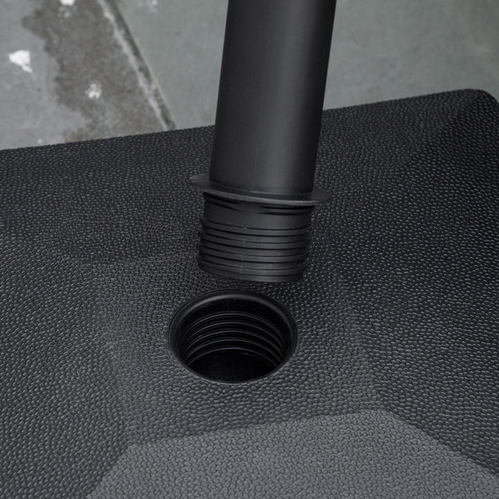 Parasolfod, fyldbar op til 20 kg, parasol med hjul, parasolstativ til parasolstænger 22-38 mm, parasolfod til have, terrasse, balkon, sort