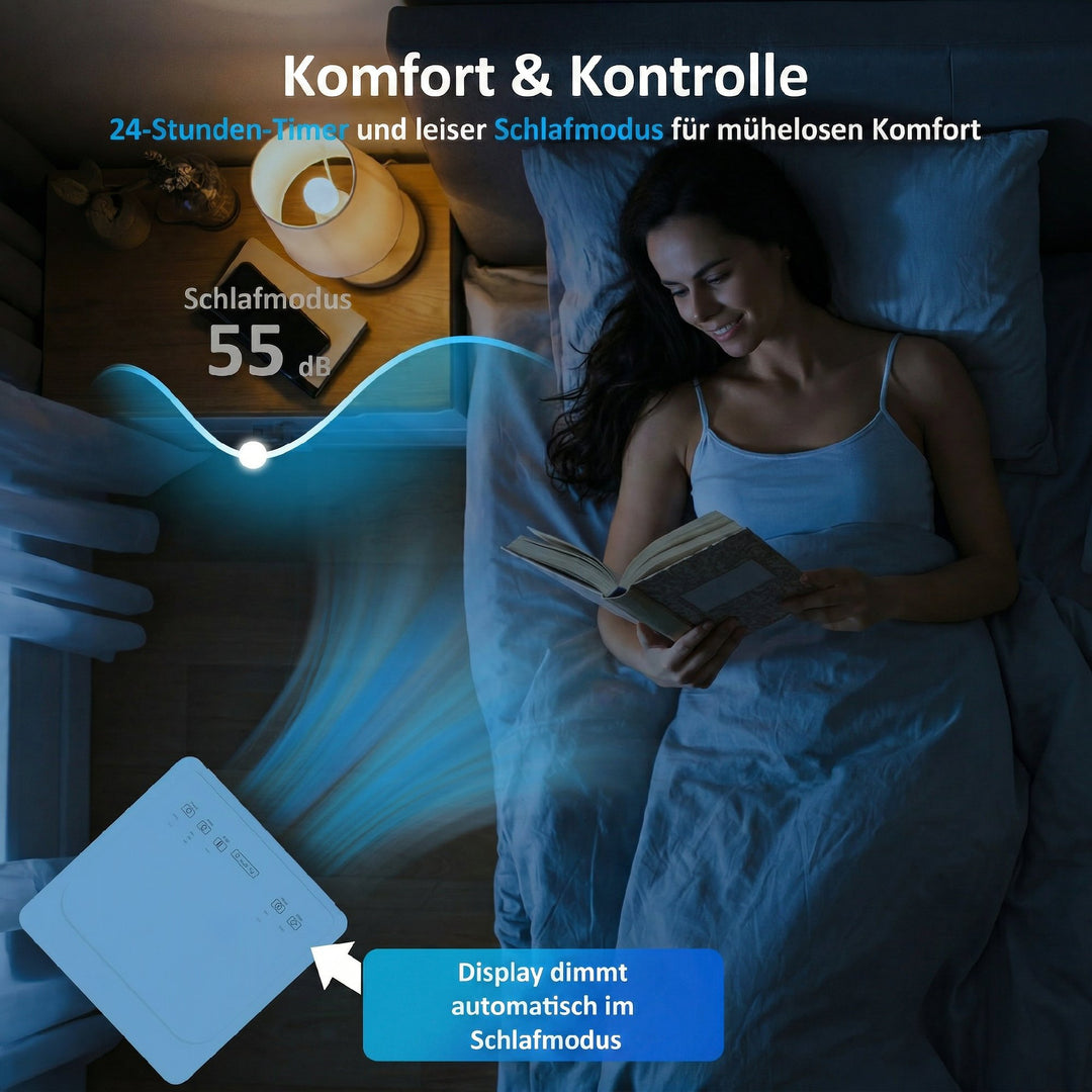 Bærbart klimaanlæg 7000 BTU, 4-i-1 klimaanlæg med køling, affugter, ventilator, dvaletilstand