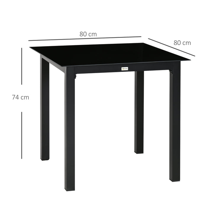 Havebord, udendørs bord, udendørs loungebord, vejrbestandig, 80 x 80 x 74 cm, sort