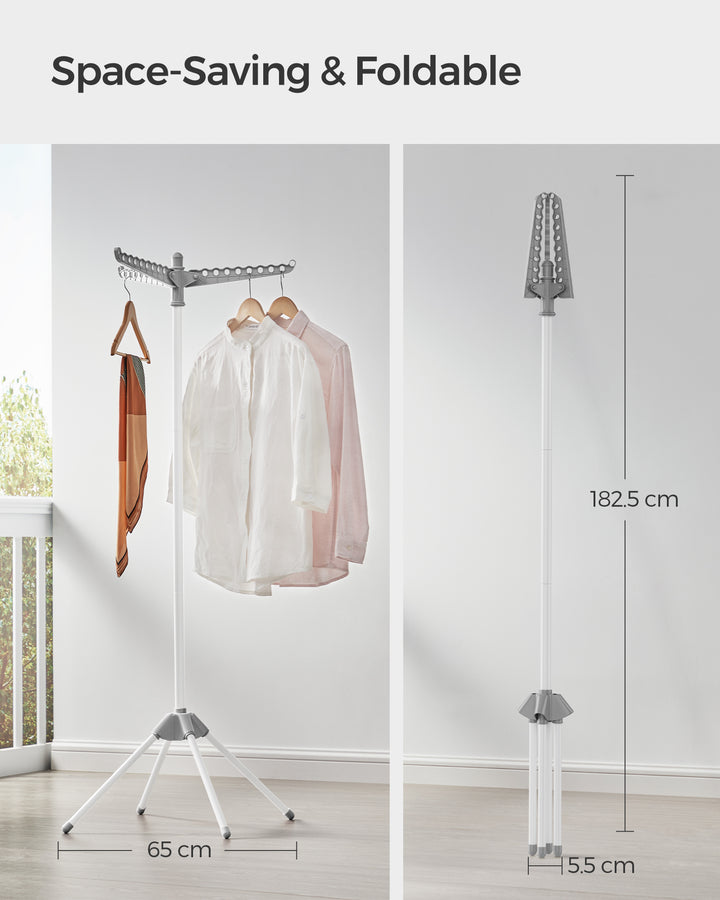 Foldbart 360° tørrestativ i rustfrit stål – pladsbesparende design
