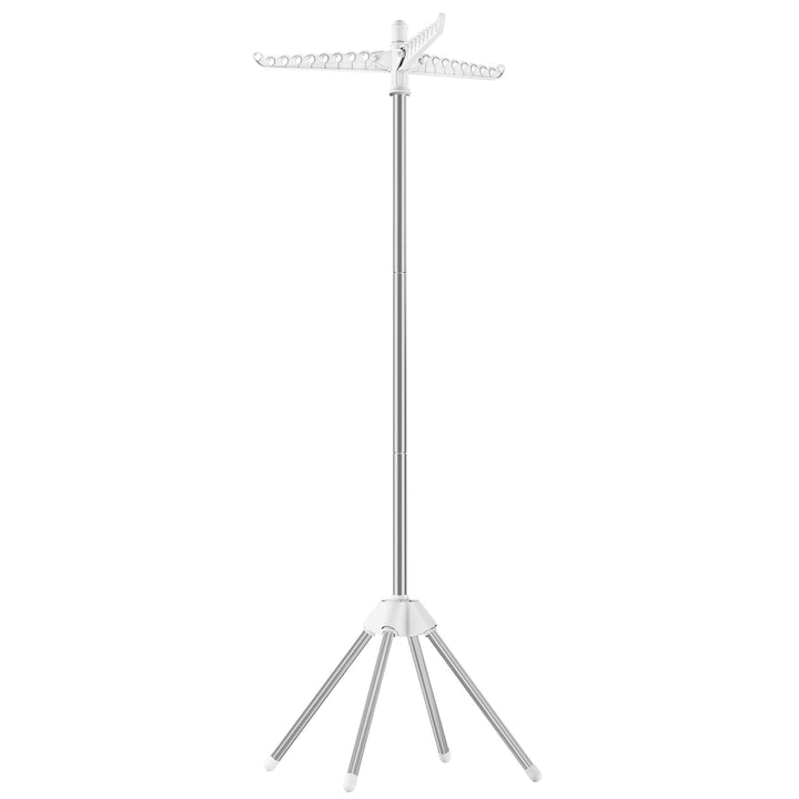 Sammenklappeligt tørrestativ med 3 roterende arme, pladsbesparende