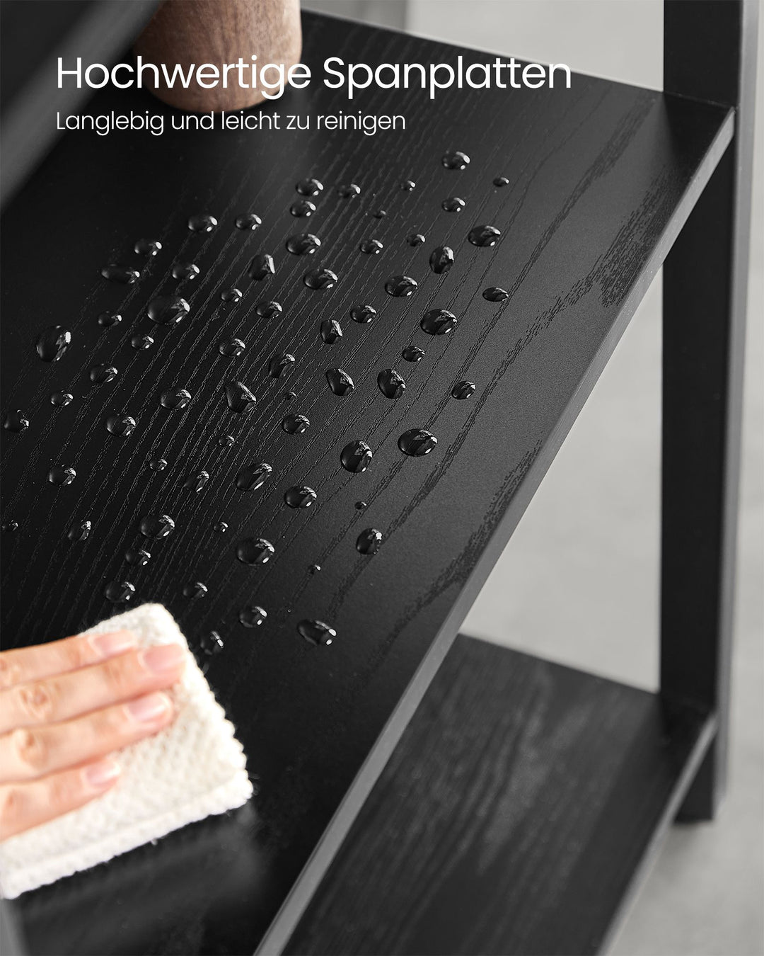 Bogreol med 14 hylder og metalramme i industrielt design, 24 x 158 x 166 cm, sort