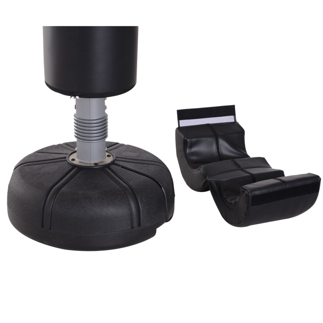 Fritstående boksebold med stativ og plastikpude, 176 cm, velegnet til professionelle og begyndere, sort