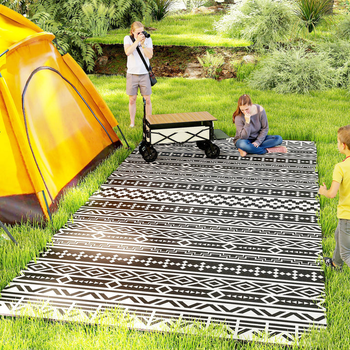 Udendørstæppe, robust vejrbestandigt udendørstæppe, tæppe med boho-stil, udendørstæppe til stue-altan