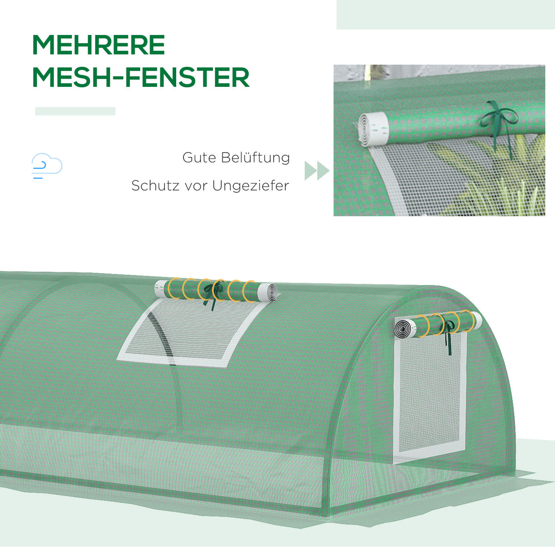 Foliedrivhus, vejrbestandigt, UV-bestandigt, polytunnel, 200 cm x 80 cm x 45 cm, grønt