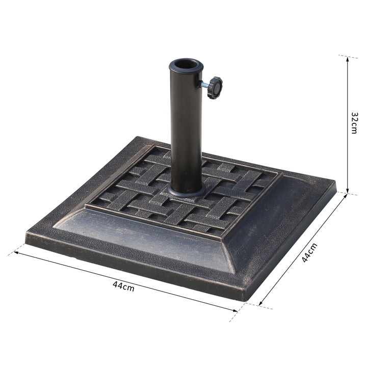 Paraplystativ af polyesterharpiks, 9 kg, til parasolstænger med en diameter på 38 mm/48 mm, egnet til have og altan, bronzefinish
