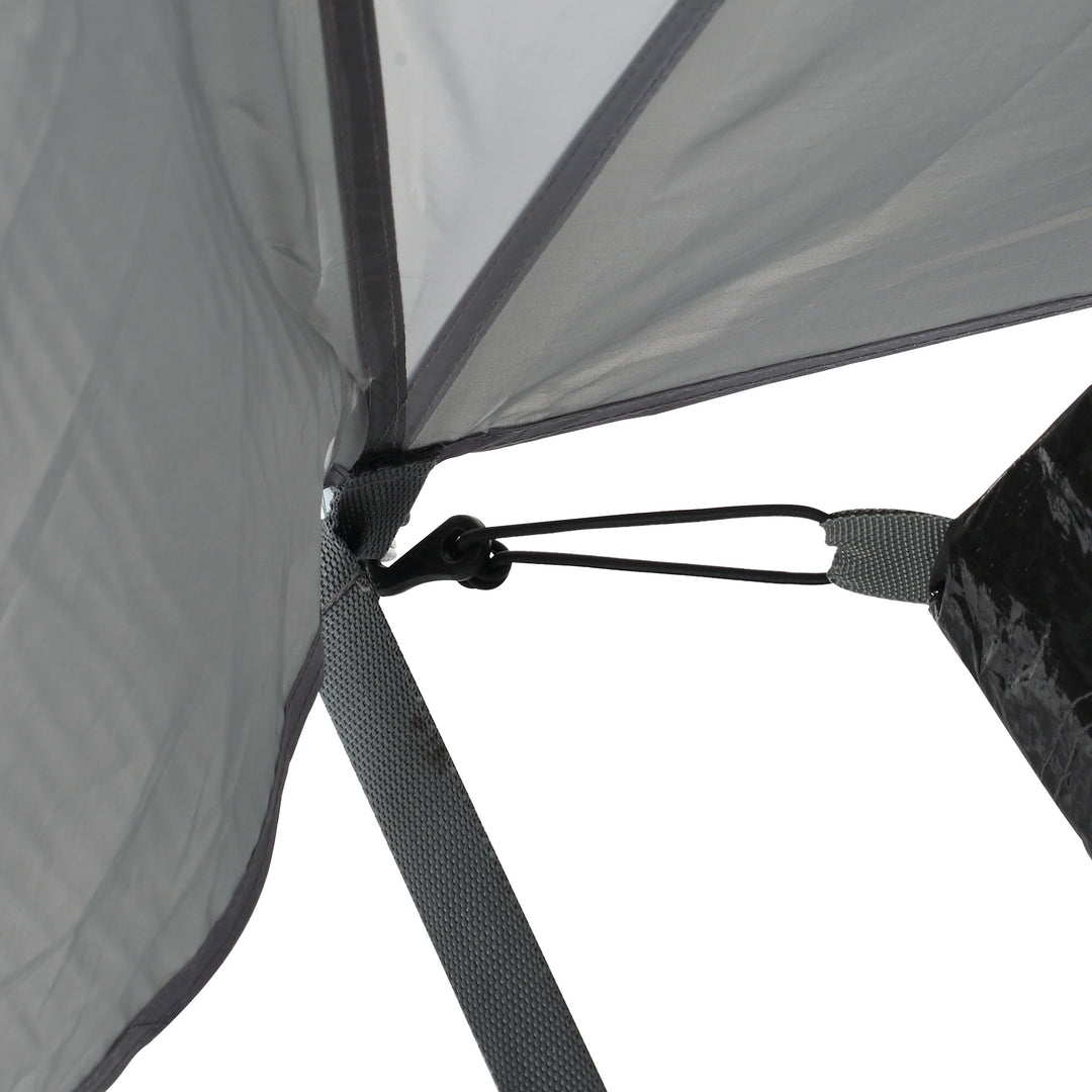 Campingtelt til 2-3 personer, glasfiberdør med lynlås, netvindue, inklusive bæretaske, kuppeltelt, 190t syntetisk læder, 2000 mm glasfiber, grå