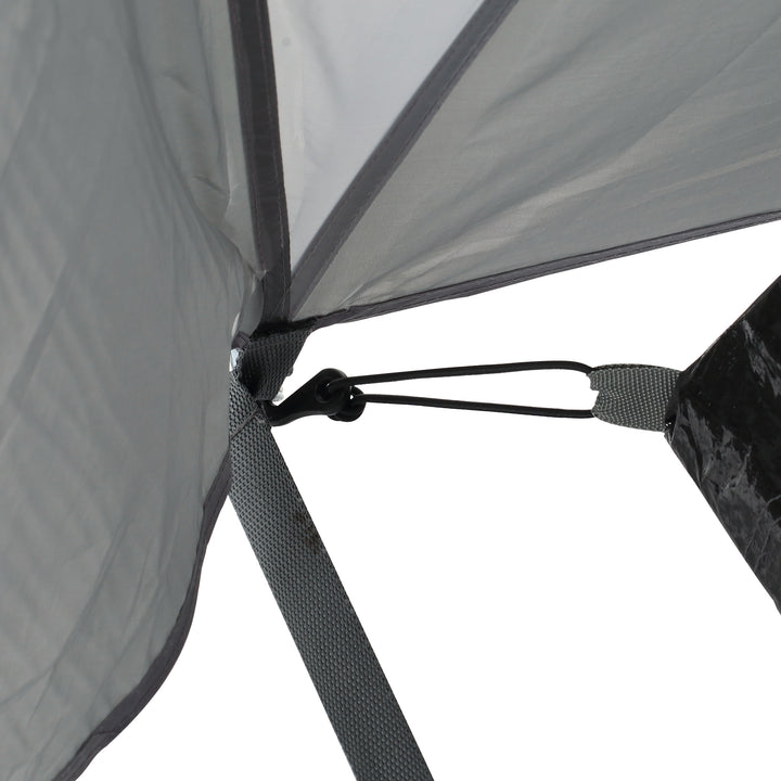 Campingtelt til 2-3 personer, glasfiberdør med lynlås, netvindue, inklusive bæretaske, kuppeltelt, 190t syntetisk læder, 2000 mm glasfiber, grå