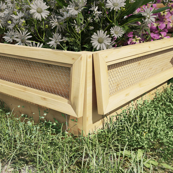 Hævet bed/plantekasse/urtehave, vejrbestandig, 1 espalier, 183 x 98,5 x 95 cm, naturlig