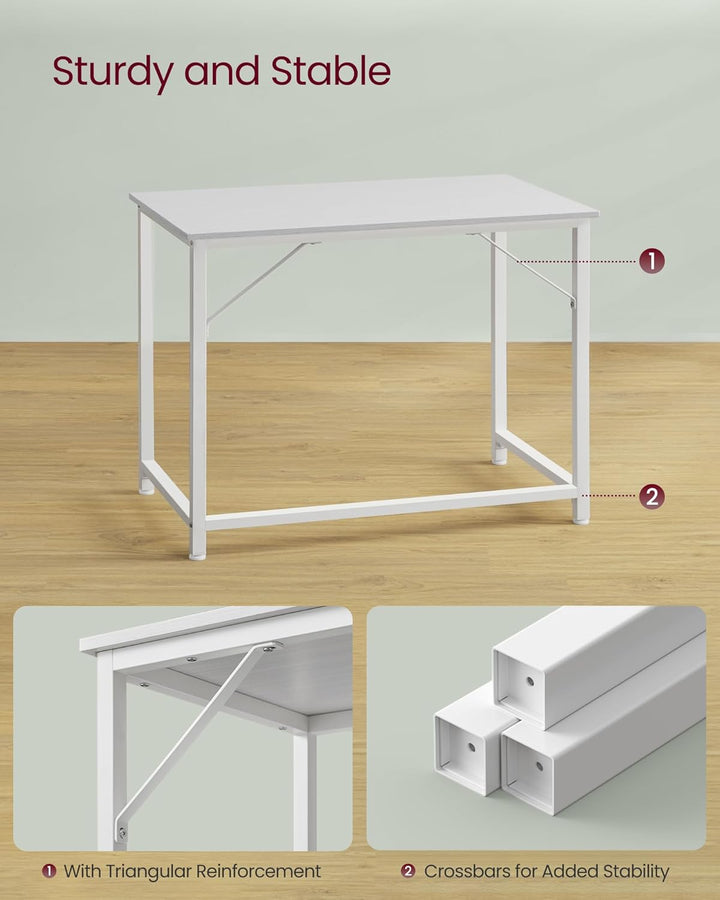 Computer skrivebord, 100 x 50 x 76 cm, hvid