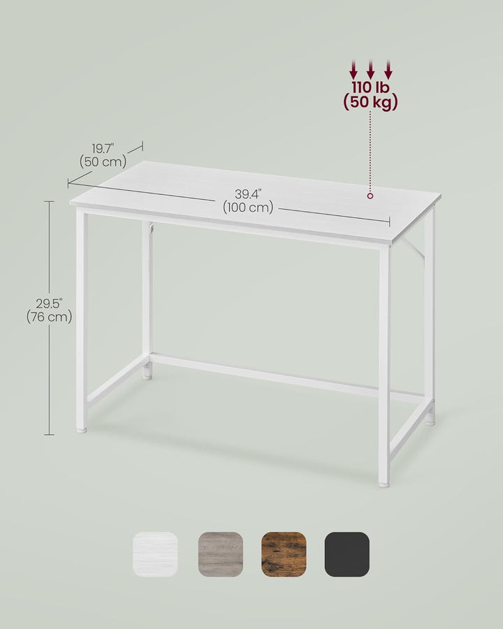 Computer skrivebord, 100 x 50 x 76 cm, hvid