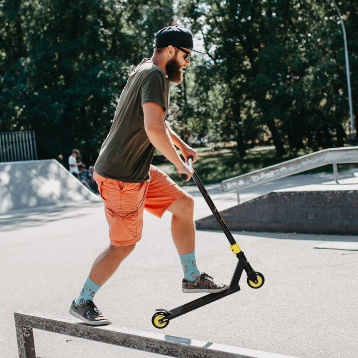 Pro stunt scooter, kick scooter til freestyle tricks, aluminium, metal, syntetisk læder, til børn og voksne, guld