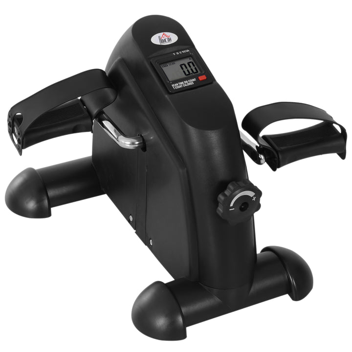 Mini motionscykel fitnesscykel pedaltræner med lcd-display justerbar modstand arm- og bentræner hjemmetræner fitnessudstyr til seniorer hjemmekontor 35 x 40 x 31 cm sort