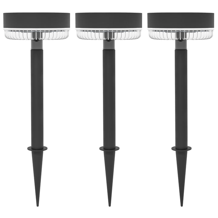 Solcelledrevne havelamper, vandtætte, varm hvide led-lamper, 10-12 timers driftstid, sort