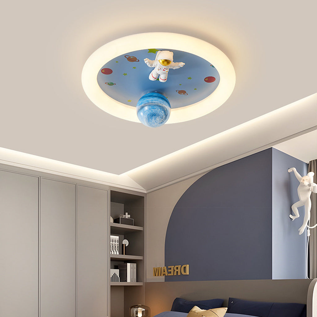 LED loftlampe til børneværelse, dæmpbar LUMELA + fjernbetjent astronaut