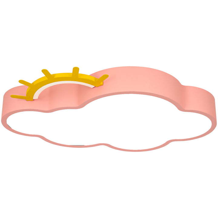 LED loftlampe til børneværelse, dæmpbar LUMELA + fjernbetjening, cloud pink