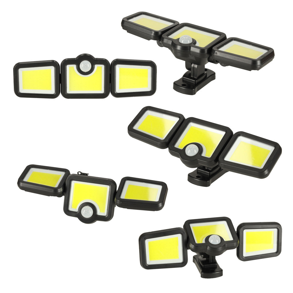 LED solcellelampe 3-i-1 med skumringsbevægelsessensor - mangler beskrivelse