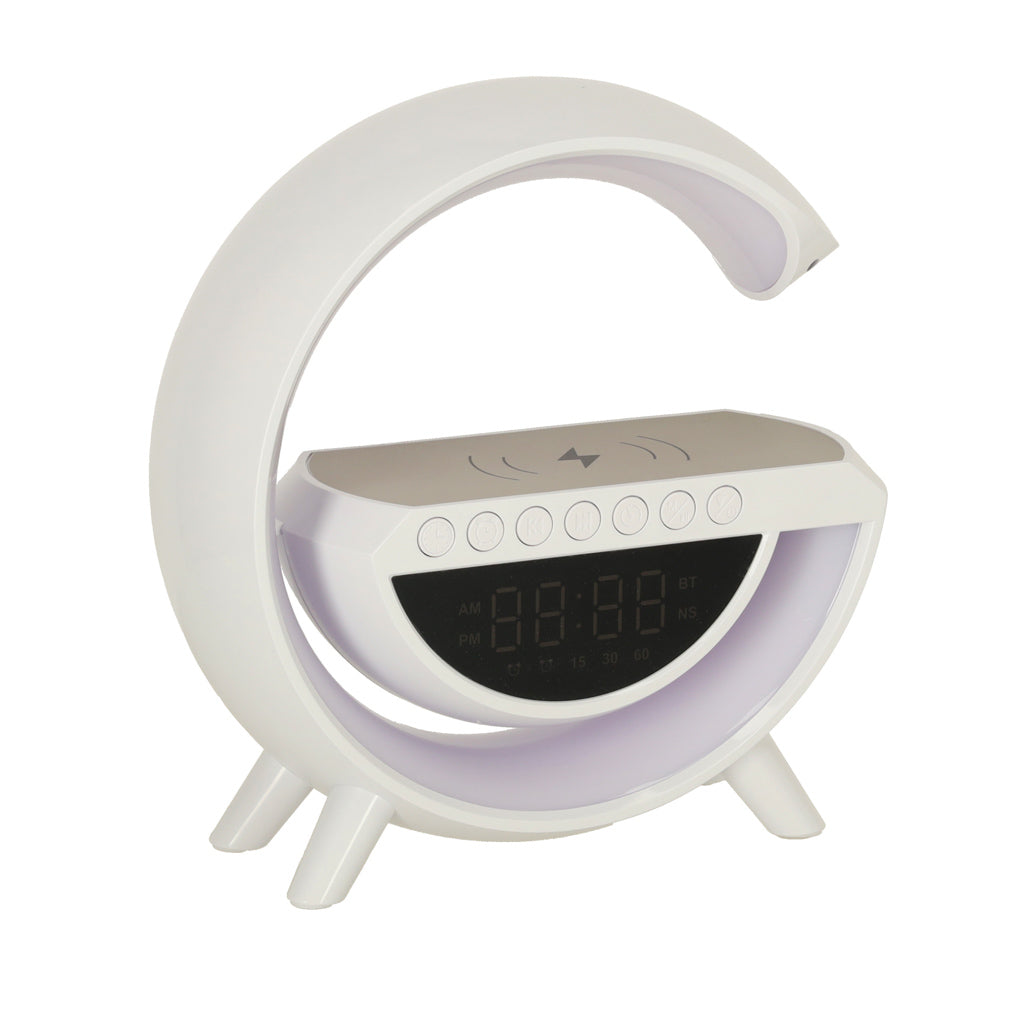 LED-lys med induktionsoplader med radio