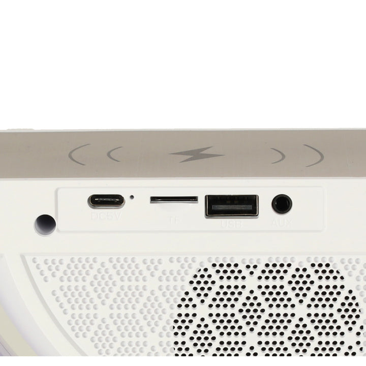 LED-lys med induktionsoplader med radio