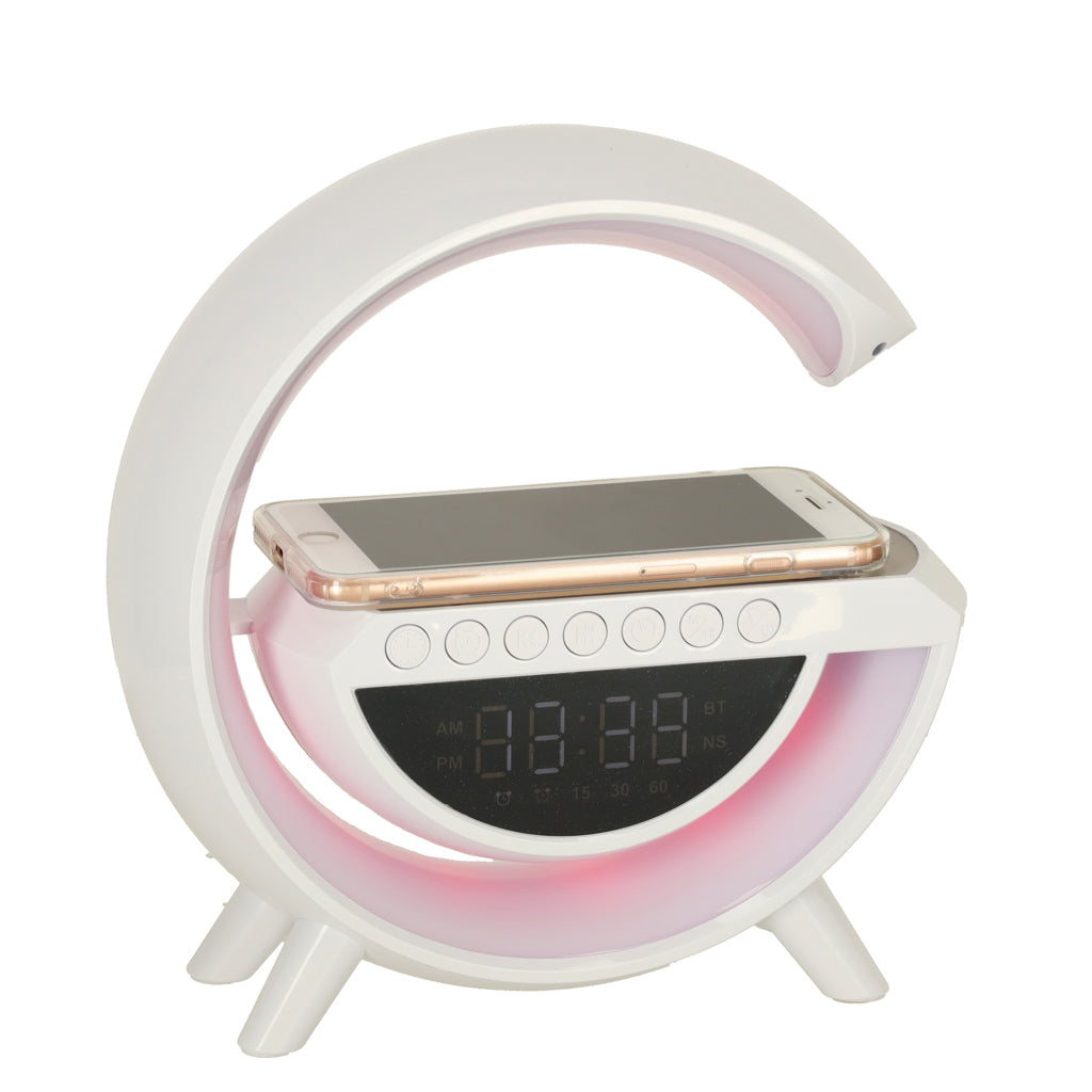 LED-lys med induktionsoplader med radio