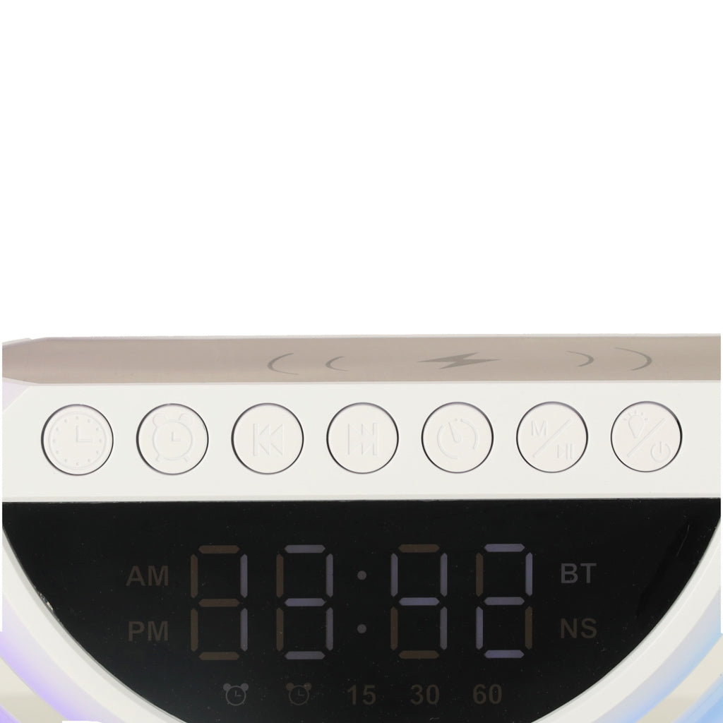 LED-lys med induktionsoplader med radio