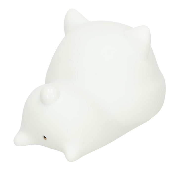 Silikone natlampe hvid RGB kat liggende