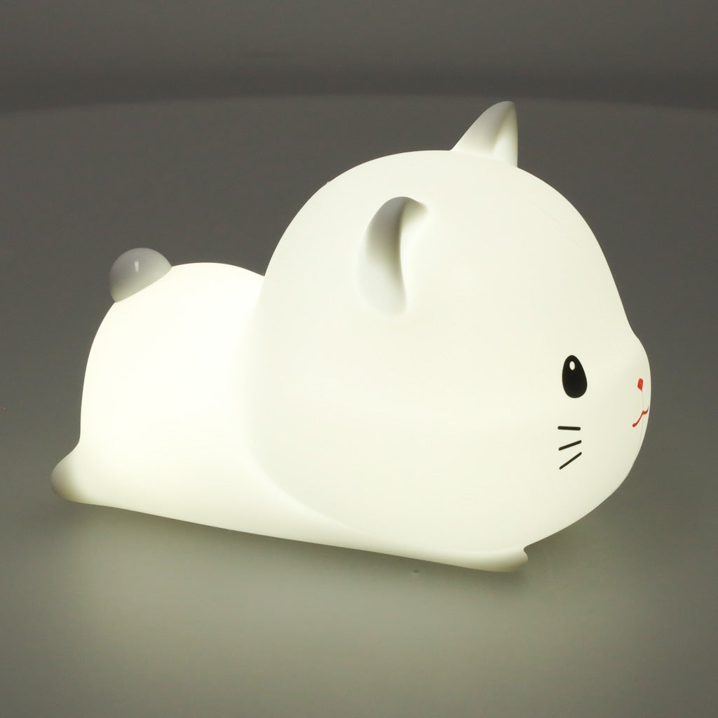 Silikone natlampe hvid RGB kat liggende