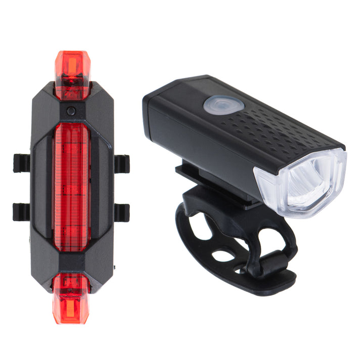 LED cykellygte bag-forlygte sæt USB