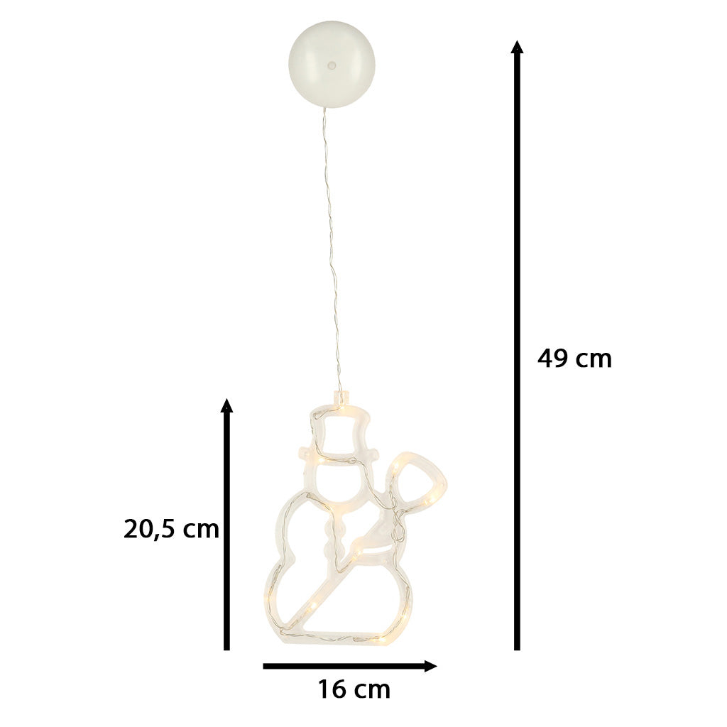 LED-lys hængende juledekoration snemand 49 cm 10 LED'er