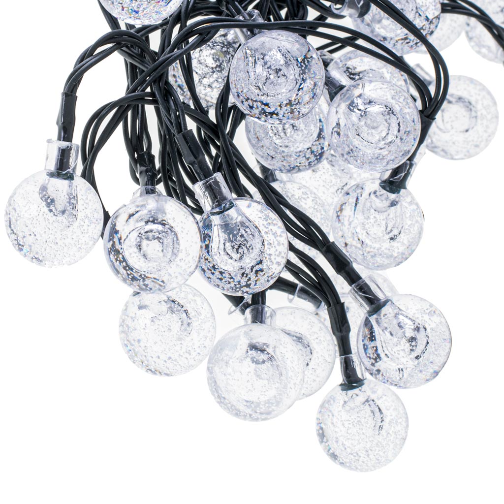 Solcellekuglehavelamper 7m 50LED koldhvid