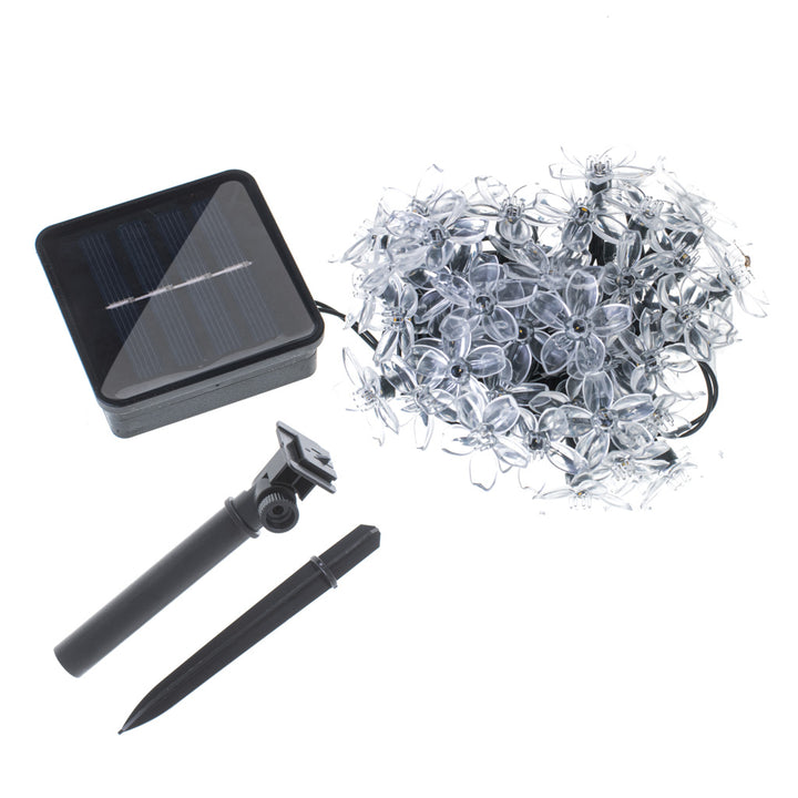 Solcellehavelamper blomster 7m 50LED flerfarvet