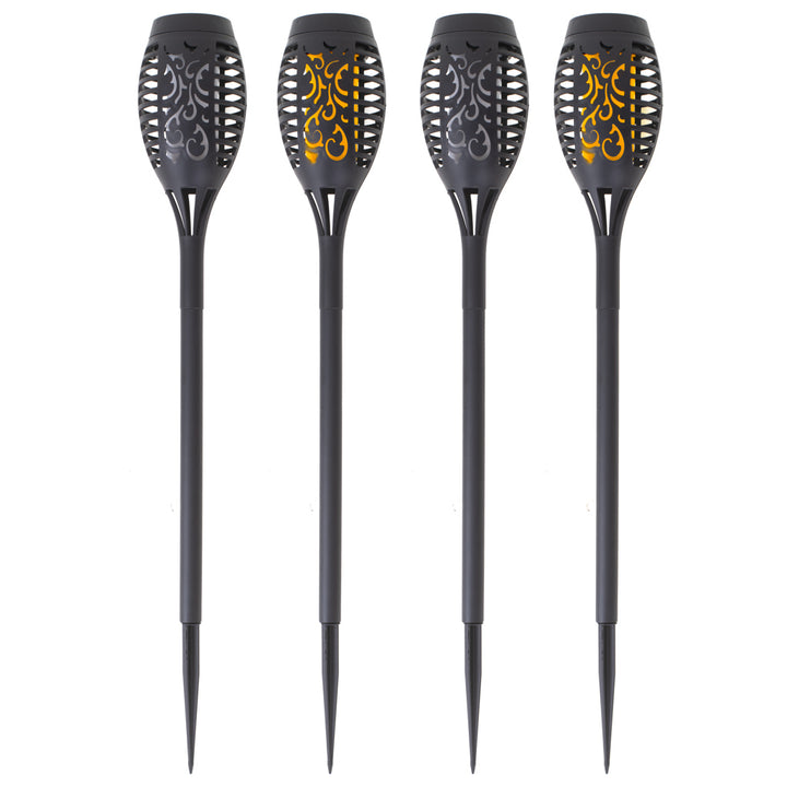 Solcelledrevne havelygter 12 LED 4 stk.