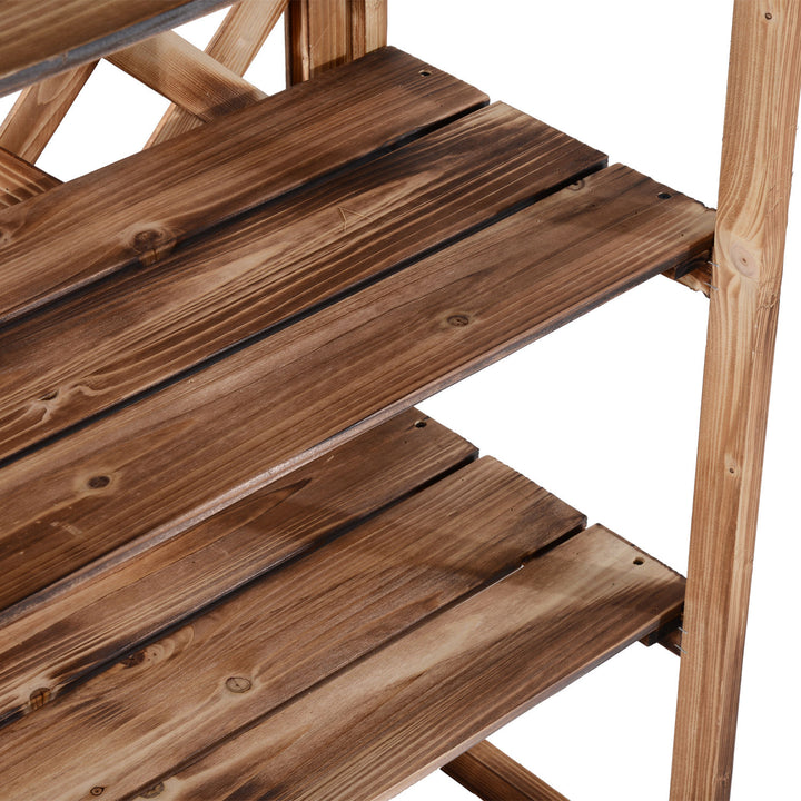 Blomsterstativ blomsterhylde plantehylde blomsterbænk 3 etager grantræ (model 8)