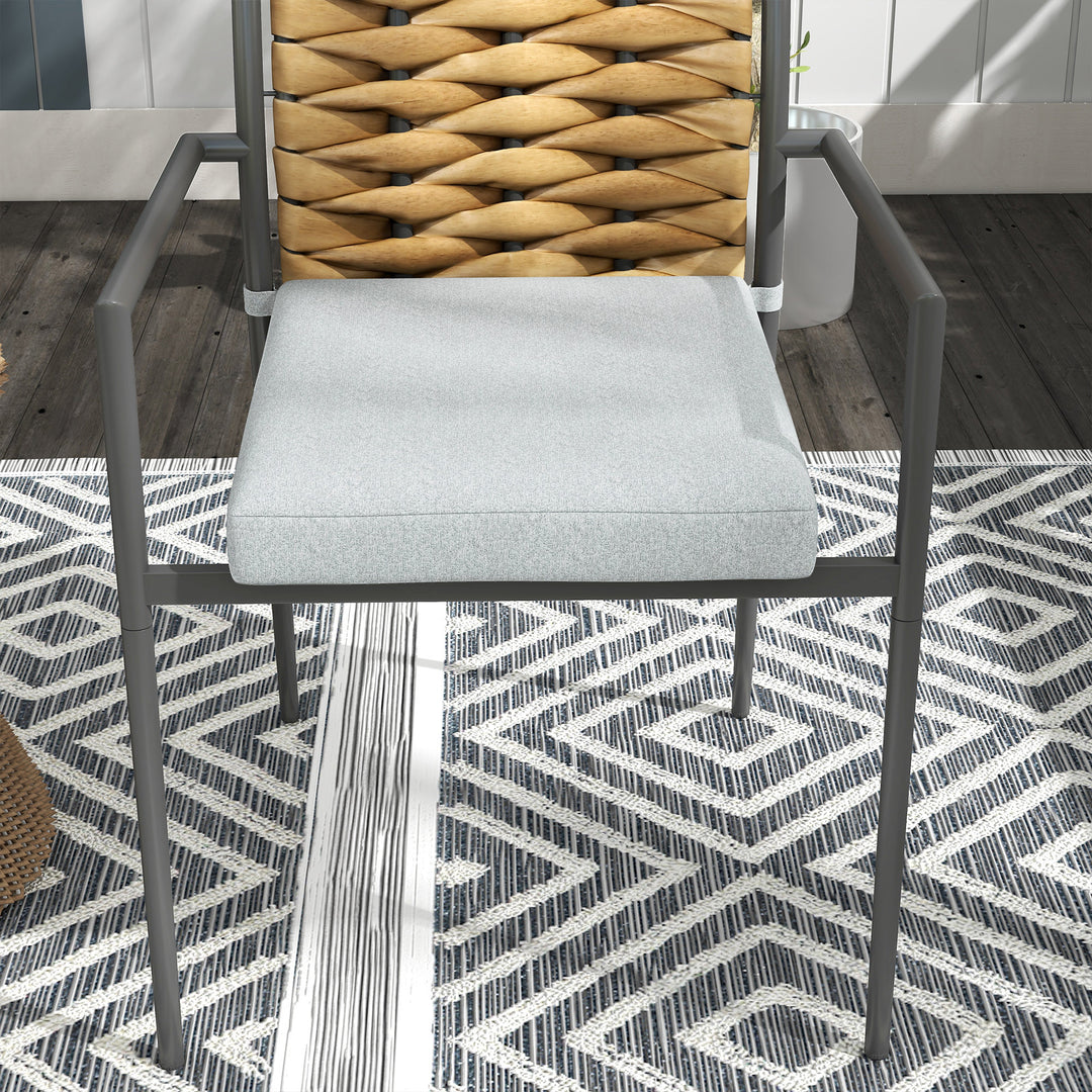 Havestole udendørs stole terrassestole, vejrbestandige, moderne design, 57 x 58 x 87 cm, grå