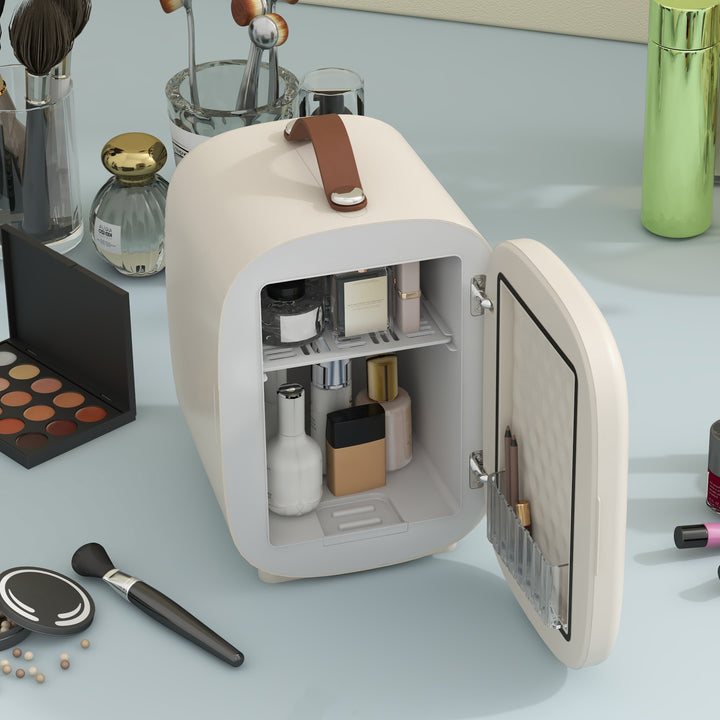 Minikøleskab beauty fridge, 4 l kapacitet, 20,3 x 26,3 x 28 cm, cremehvid